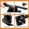 imageProbrico 10 Pack Square Brushed Gold Passage Door Handle Heavy Duty Keyless Door Lever Lock for Hallway Closet Interior Satin Brass Door Knobs LocksetBlack