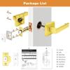 imageProbrico 10 Pack Square Brushed Gold Passage Door Handle Heavy Duty Keyless Door Lever Lock for Hallway Closet Interior Satin Brass Door Knobs LocksetGold