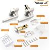 imageProbrico 10 Pack Square Brushed Gold Passage Door Handle Heavy Duty Keyless Door Lever Lock for Hallway Closet Interior Satin Brass Door Knobs LocksetBrushed Nickel