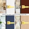 imageProbrico 10 Pack Square Brushed Gold Passage Door Handle Heavy Duty Keyless Door Lever Lock for Hallway Closet Interior Satin Brass Door Knobs LocksetGold
