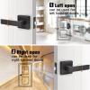 imageProbrico 10 Pack Square Brushed Gold Passage Door Handle Heavy Duty Keyless Door Lever Lock for Hallway Closet Interior Satin Brass Door Knobs LocksetOil Rubbed Bronze