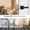 imageProbrico 10 Pack Square Brushed Gold Passage Door Handle Heavy Duty Keyless Door Lever Lock for Hallway Closet Interior Satin Brass Door Knobs LocksetBlack