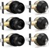 imageProbrico 6 Pack Flat Black Entry Door Knob Lock Set and Double Cylinder Deadbolt Combination Keyed Alike Handleset for Outside Gate and Front DoorBlack