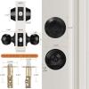 imageProbrico 6 Pack Flat Black Entry Door Knob Lock Set and Double Cylinder Deadbolt Combination Keyed Alike Handleset for Outside Gate and Front DoorBlack