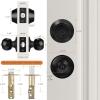 imageProbrico 6 Pack Flat Black Entry Door Knob Lock Set and Double Cylinder Deadbolt Combination Keyed Alike Handleset for Outside Gate and Front DoorBlack