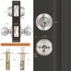 imageProbrico 6 Pack Flat Black Entry Door Knob Lock Set and Double Cylinder Deadbolt Combination Keyed Alike Handleset for Outside Gate and Front DoorBrushed Nickel