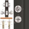 imageProbrico 6 Pack Flat Black Entry Door Knob Lock Set and Double Cylinder Deadbolt Combination Keyed Alike Handleset for Outside Gate and Front DoorBrushed Nickel