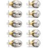 imageProbrico 6 Pack Flat Black Entry Door Knob Lock Set and Double Cylinder Deadbolt Combination Keyed Alike Handleset for Outside Gate and Front DoorBrushed Nickel