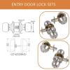 imageProbrico 6 Pack Flat Black Entry Door Knob Lock Set and Double Cylinder Deadbolt Combination Keyed Alike Handleset for Outside Gate and Front DoorBrushed Nickel