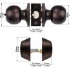 imageProbrico 6 Pack Flat Black Entry Door Knob Lock Set and Double Cylinder Deadbolt Combination Keyed Alike Handleset for Outside Gate and Front DoorOil Rubbed Bronze