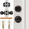 imageProbrico 6 Pack Flat Black Entry Door Knob Lock Set and Double Cylinder Deadbolt Combination Keyed Alike Handleset for Outside Gate and Front DoorOil Rubbed Bronze