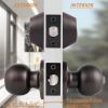 imageProbrico 6 Pack Flat Black Entry Door Knob Lock Set and Double Cylinder Deadbolt Combination Keyed Alike Handleset for Outside Gate and Front DoorOil Rubbed Bronze