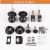 imageProbrico 6 Pack Flat Black Entry Door Knob Lock Set and Double Cylinder Deadbolt Combination Keyed Alike Handleset for Outside Gate and Front DoorOil Rubbed Bronze