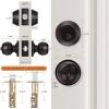 imageProbrico 6 Pack Flat Black Entry Door Knob Lock Set and Double Cylinder Deadbolt Combination Keyed Alike Handleset for Outside Gate and Front DoorOil Rubbed Bronze