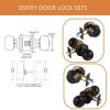 imageProbrico 6 Pack Flat Black Entry Door Knob Lock Set and Double Cylinder Deadbolt Combination Keyed Alike Handleset for Outside Gate and Front DoorOil Rubbed Bronze