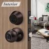 imageProbrico 6 Pack Flat Black Entry Door Knob Lock Set and Double Cylinder Deadbolt Combination Keyed Alike Handleset for Outside Gate and Front DoorOil Rubbed Bronze
