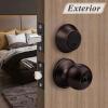 imageProbrico 6 Pack Flat Black Entry Door Knob Lock Set and Double Cylinder Deadbolt Combination Keyed Alike Handleset for Outside Gate and Front DoorOil Rubbed Bronze