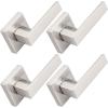 imageProbrico Brushed Gold Dummy Door Handle Interior Door Levers Square Single NonTurning Satin Brass Door Handles Hardware for French Door 10 PackBrushed Nickel