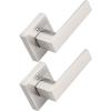 imageProbrico Brushed Gold Dummy Door Handle Interior Door Levers Square Single NonTurning Satin Brass Door Handles Hardware for French Door 10 PackBrushed Nickel