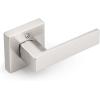 imageProbrico Brushed Gold Dummy Door Handle Interior Door Levers Square Single NonTurning Satin Brass Door Handles Hardware for French Door 10 PackBrushed Nickel