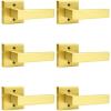 imageProbrico Brushed Gold Dummy Door Handle Interior Door Levers Square Single NonTurning Satin Brass Door Handles Hardware for French Door 10 PackGold