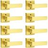 imageProbrico Brushed Gold Dummy Door Handle Interior Door Levers Square Single NonTurning Satin Brass Door Handles Hardware for French Door 10 PackGold