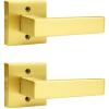 imageProbrico Brushed Gold Dummy Door Handle Interior Door Levers Square Single NonTurning Satin Brass Door Handles Hardware for French Door 10 PackGold