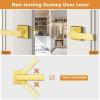 imageProbrico Brushed Gold Dummy Door Handle Interior Door Levers Square Single NonTurning Satin Brass Door Handles Hardware for French Door 10 PackGold