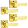 imageProbrico Brushed Gold Dummy Door Handle Interior Door Levers Square Single NonTurning Satin Brass Door Handles Hardware for French Door 10 PackGold