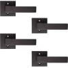 imageProbrico Brushed Gold Dummy Door Handle Interior Door Levers Square Single NonTurning Satin Brass Door Handles Hardware for French Door 10 PackOil Rubbed Bronze