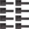 imageProbrico Brushed Gold Dummy Door Handle Interior Door Levers Square Single NonTurning Satin Brass Door Handles Hardware for French Door 10 PackOil Rubbed Bronze