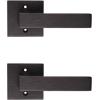 imageProbrico Brushed Gold Dummy Door Handle Interior Door Levers Square Single NonTurning Satin Brass Door Handles Hardware for French Door 10 PackOil Rubbed Bronze