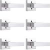 imageProbrico Brushed Gold Dummy Door Handle Interior Door Levers Square Single NonTurning Satin Brass Door Handles Hardware for French Door 10 PackPolished Chrome