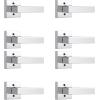 imageProbrico Brushed Gold Dummy Door Handle Interior Door Levers Square Single NonTurning Satin Brass Door Handles Hardware for French Door 10 PackPolished Chrome