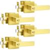 imageProbrico Brushed Gold Keyed Alike Entry Door Handle Knob Square Heavy Duty Satin Brass Door Lever Lockset Reversible for Exterior and Interior Doors 2 PackGold