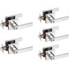imageProbrico Brushed Gold Keyed Alike Entry Door Handle Knob Square Heavy Duty Satin Brass Door Lever Lockset Reversible for Exterior and Interior Doors 2 PackPolished Chrome