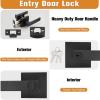 imageProbrico Brushed Gold Keyed Alike Entry Door Handle Knob Square Heavy Duty Satin Brass Door Lever Lockset Reversible for Exterior and Interior Doors 2 PackBlack