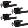 imageProbrico Brushed Gold Keyed Alike Entry Door Handle Knob Square Heavy Duty Satin Brass Door Lever Lockset Reversible for Exterior and Interior Doors 2 PackOil Rubbed Bronze