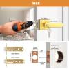 imageProbrico Brushed Gold Keyed Alike Entry Door Handle Knob Square Heavy Duty Satin Brass Door Lever Lockset Reversible for Exterior and Interior Doors 2 PackGold