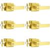 imageProbrico Brushed Gold Keyed Alike Entry Door Handle Knob Square Heavy Duty Satin Brass Door Lever Lockset Reversible for Exterior and Interior Doors 2 PackGold