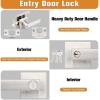 imageProbrico Brushed Gold Keyed Alike Entry Door Handle Knob Square Heavy Duty Satin Brass Door Lever Lockset Reversible for Exterior and Interior Doors 2 PackBrushed Nickel