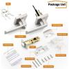 imageProbrico Brushed Gold Keyed Alike Entry Door Handle Knob Square Heavy Duty Satin Brass Door Lever Lockset Reversible for Exterior and Interior Doors 2 PackBrushed Nickel
