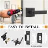 imageProbrico Brushed Gold Keyed Entry Door Handle Square Heavy Duty Satin Brass Entrance Door Lock Levers Reversible Lockset for Exterior and Interior Doors Different Keys 3 PackOil Rubbed Bronze