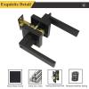 imageProbrico Brushed Gold Keyed Entry Door Handle Square Heavy Duty Satin Brass Entrance Door Lock Levers Reversible Lockset for Exterior and Interior Doors Different Keys 3 PackBlack