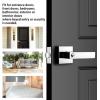 imageProbrico Brushed Gold Keyed Entry Door Handle Square Heavy Duty Satin Brass Entrance Door Lock Levers Reversible Lockset for Exterior and Interior Doors Different Keys 3 PackPolished Chrome