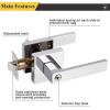 imageProbrico Brushed Gold Keyed Entry Door Handle Square Heavy Duty Satin Brass Entrance Door Lock Levers Reversible Lockset for Exterior and Interior Doors Different Keys 3 PackPolished Chrome