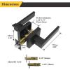imageProbrico Brushed Gold Keyed Entry Door Handle Square Heavy Duty Satin Brass Entrance Door Lock Levers Reversible Lockset for Exterior and Interior Doors Different Keys 3 PackBlack