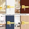 imageProbrico Brushed Gold Keyed Entry Door Handle Square Heavy Duty Satin Brass Entrance Door Lock Levers Reversible Lockset for Exterior and Interior Doors Different Keys 3 PackGold