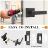 imageProbrico Brushed Gold Keyed Entry Door Handle Square Heavy Duty Satin Brass Entrance Door Lock Levers Reversible Lockset for Exterior and Interior Doors Different Keys 3 PackOil Rubbed Bronze