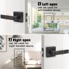 imageProbrico Brushed Gold Keyed Entry Door Handle Square Heavy Duty Satin Brass Entrance Door Lock Levers Reversible Lockset for Exterior and Interior Doors Different Keys 3 PackOil Rubbed Bronze